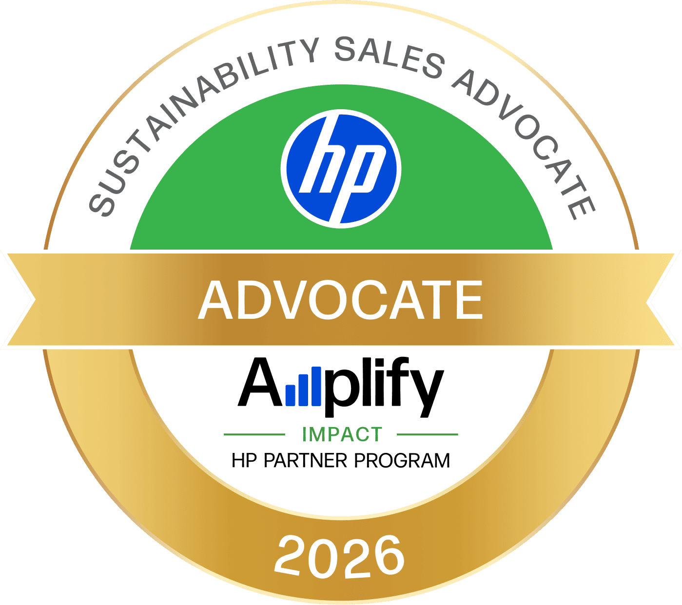 HP Amplify Impact Sustainability Sales Advocate Badge HP Amplify Impact Sustainability Sales Advocate Badge
